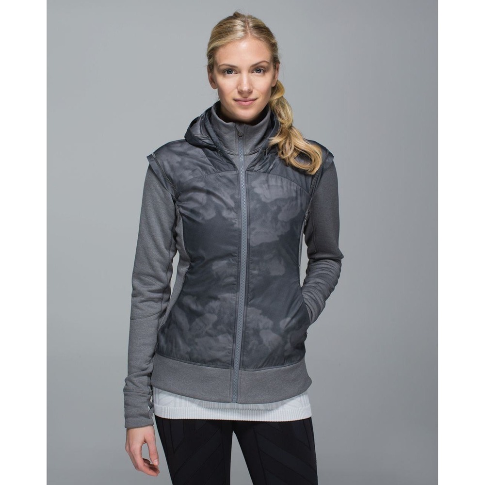 Lululemon Snug Sprinter Jacket‎ Dream Rose Grey Stowable Hood Womens, 8